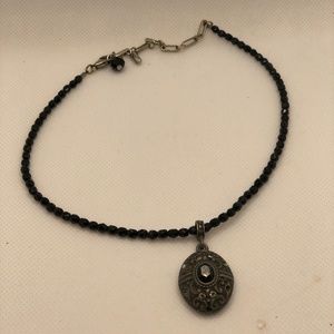 Ben - Amun Black with silver pendent with stone